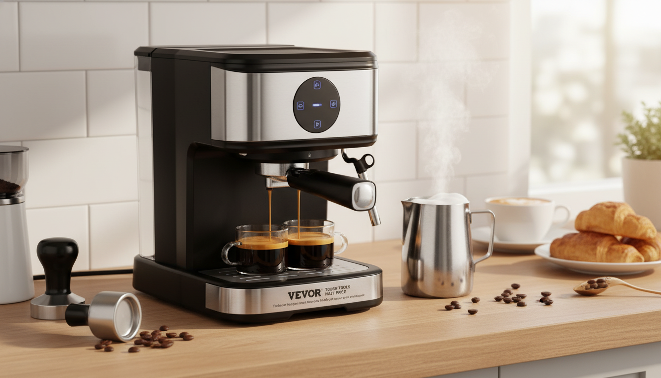 15-Bar Espresso Machine + Steam Wand: Home Lattes