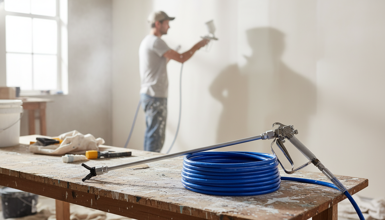 Airless Spray Gun Hose Kit with Extension Rod: Fast Coverage