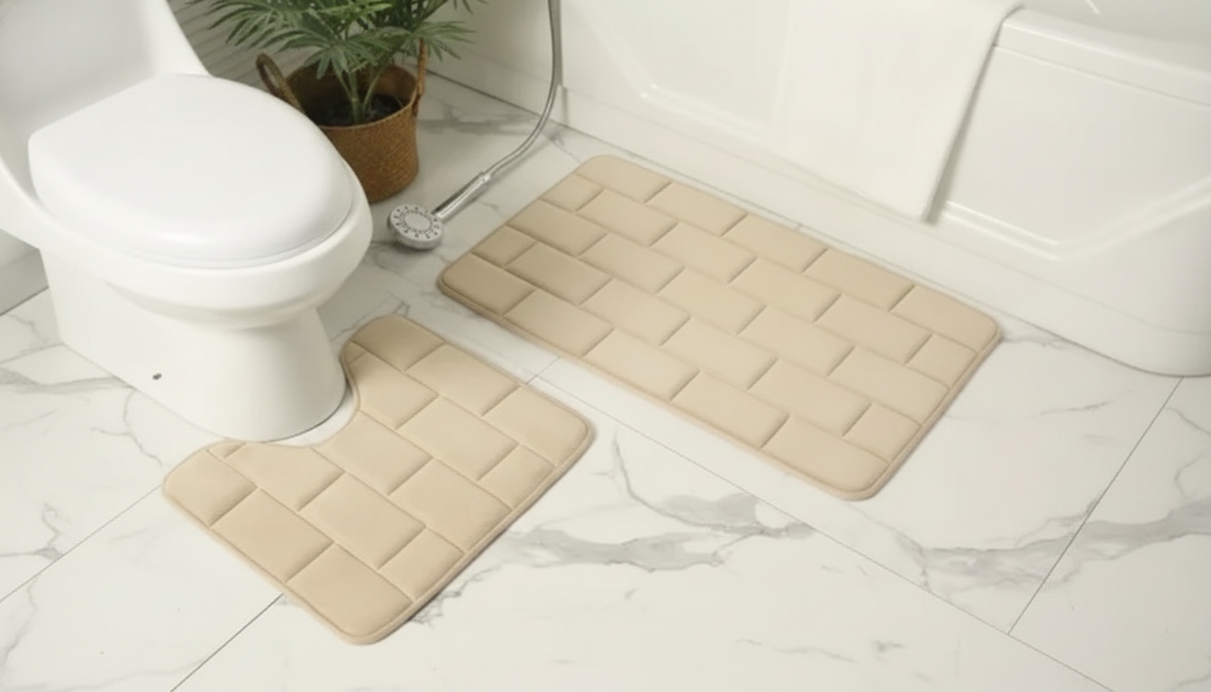 Memory Foam Bathroom Rug Set: Soft, Non-Slip Comfort